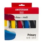 Amsterdam Standard Series Acrylic Paint Primary Set 5 Tubes 120ML Each. Fixed Price $29.29.