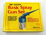 Vintage Badger Air Brush Co Basic Spray Gun Set Model 250-1 New Sealed Nib. Fixed Price $19.99.