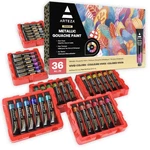 Arteza Metallic Gouache Paint Set, Of 36 Pearl Colors 12ML/0.4 Us. Fixed Price $48.05.