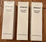 3 Acrylic Paint Artecho Titanium White & Lamp Black 120ML. Fixed Price $11.95.