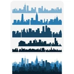 Fingerinspire Layered City Silhouette Stencil - 11.8X11.8 Inch Skyline. Fixed Price $10.80.