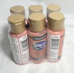 Lot 6 Bottles 2OZ Decoart Crafter's Acrylic Paint - Vintage Pink. Fixed Price $18.00.