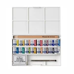 Watercolor Paint Set 16 Half Pan With Brush Eraser Palette Winsor Newton Cotman. Fixed Price $59.99.
