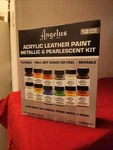 Angelus Acrylic Leather Paint Kit Metallic & Pearlescent 12 Pack Set. Fixed Price $35.99.