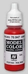 Vallejo Acrylic Paint, Vermillion 70947. Fixed Price $8.56.