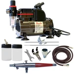 Paasche 1/5 Hp Airbrush Compressor W/ Vl Double Action Siphon Feed Set. Fixed Price $204.75.