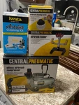 Central Pneumatic 1/6 Hp 58 Psi Oilless Airbrush Compressor + Iwata Cleaning Kit. Fixed Price $125.00.