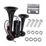 12V 130DB Dual Trumpet Air Horn Kit With Compressor, Loud Tube Black. Fixed Price $37.48.