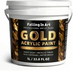Gold Metallic Acrylic Paint, 33.8 Oz Heavy Body Leaf Non-toxic Art. Fixed Price $47.18.