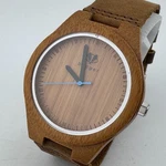 Badger Quartz Watch Cc Groomsman Men Wood Case Leather Band Analog New Battery. Fixed Price $29.99.