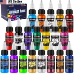 Fansarriche 20 Colors Airbrush Paint Kit Acrylic Water Based Neon Pearl Opaque. Fixed Price $30.88.