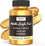 Nicpro Metallic Gold Acrylic Paint, 8.45OZ/250ML Large Leaf Non Toxi. Fixed Price $18.00.