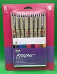 Sakura Pigma Micron Brush Fineliners New 8PK Assorted Colors -fast Ship!. Fixed Price $17.95.