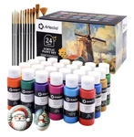 Artecho Acrylic Set 24 Colors 2OZ/59ML With 12 Brushes, Craft. Fixed Price $39.99.