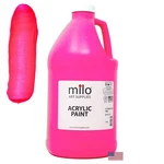 Milo Fluorescent Pink Neon Acrylic Paint 64 Oz Bottle Half Gallon Glows Uv. Fixed Price $59.35.