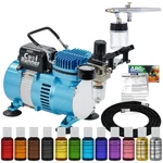 Airbrush Compressor Cake Decorating Kit 12 Chefmaster Food Colors Set. Fixed Price $129.99.