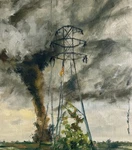 Tornado Storm Art Original Oil Painting On Canvas Signed Daniel W Green. Fixed Price $250.00.