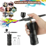 Portable Compressor Kit Air-brush Paint Spray Gun Nail Tattoo Art Airbrush. Fixed Price $20.96.