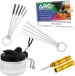 Master Airbrush 13 Piece Cleaning Kit - Glass Pot Jar With Hol. Fixed Price $24.17.