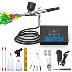 Turnrise Airbrush Kit With Compressor: 15/30/50 Psi High Pressure. Fixed Price $99.24.