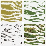 Fingerinspire 3 Pcs Layered Tiger Stripe Camouflage Stencil 11.8X11.8 Inch Anima. Fixed Price $11.90.