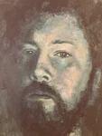 Darkness Portrait Study Original Oil Painting Art By Daniel W Green. Fixed Price $125.00.