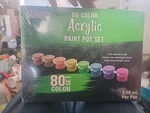 Us Art Supply -80 Color Acrylic Paint Pot Set 3.68 Ml Per New Factory Sealed. Fixed Price $15.00.