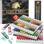Acrylic Paint Set, 72 Colors, X 0.71 Fl Oz (21 Ml)tubes With 3 Brushes,. Fixed Price $88.99.
