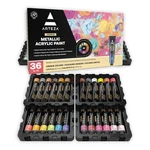 Arteza Metallic Acrylic Set Of 36 Colors, 0.74 Ounce Tubes Artist Paint.... Fixed Price $51.64.