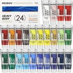 Meeden Heavy Body Acrylic Paint - Basic Satin Finish 24 X 60ML (2 Oz) Color. Fixed Price $59.77.