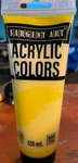 Sargent Art Acrylic Colors Paint Tube 120 Ml Lemon Yellow Cadmium Non Toxic New. Fixed Price $7.99.