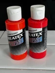 Createx Airbrush Color 4 Oz. Fluorscent Brite Red & Orange GIC-11-06 GIF-09-03. Fixed Price $28.25.