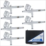 Dual-action Gravity Feed 6 Airbrush Set Cake Tattoo Hobby Craft Auto Paint. Fixed Price $149.99.
