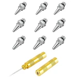 Hubest 9PCS Airbrush Nozzles With Cleaning Tool Replacement For KIT3, Silver. Fixed Price $20.63.