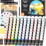 98 Colors Acrylic Paint Set With Brushes And Palette For Artists Kids Beg.... Fixed Price $119.97.