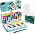 Prudiut 50 Colors Watercolor Paint Set With Paper Brushes Palette. Fixed Price $21.24.