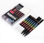 Zeyar White And Black Acrylic Paint Pen, Water Based, Set Of 7, Extra Fine Point. Fixed Price $12.33.