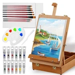 Falling Art Beechwood Easel Box Set, 27 Pcs Tabletop Acrylic Paint. Fixed Price $78.83.