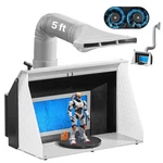 Airbrush Spray Booth, Dual Fans, 21.5 X 18.7 14.6 In, Portable Hobby. Fixed Price $191.33.