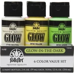 Folkart 7494E Glow-in-the-dark Acrylic Paint Set, Matte Finish, Of 6. Fixed Price $12.51.