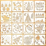 Moruska 16 Pcs Christmas Stencils Drawing Templates For Painting On Wood Cook.... Fixed Price $14.44.