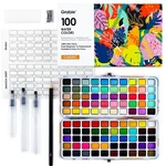 Grabie 100 Colors Watercolor Paint Set - 50 Regular, 35 Metallic, Macaron .... Fixed Price $40.86.