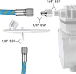 Hubest 6FT Braided Airbrush Hose With 1/8 Inch To 1/4 Adapter - Nylo.... Fixed Price $11.95.