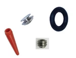 Paasche Lot 197 H-153 Set Screw, 3A-4 O'ring, H-155 Button, H-143 Red Handle. Fixed Price $26.00.