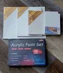 Shuttle Art 46 Pack Acrylic Paint Set, 30 Colors And 8 Canvas New. Fixed Price $42.99.