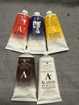 Grumbacher Academy Acrylic Paint Set Of 5 Lightly Used 3OZ Tubes. Fixed Price $30.00.