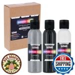 Art Supply 3 Color Surface Primer Airbrush Paint Set Black White Gray 4OZ. Fixed Price $47.45.