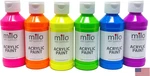 Milo Fluorescent Acrylic Paint Set 6 Neon Colors 4OZ Bottles Non Toxic. Fixed Price $37.99.