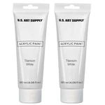 - 120ML Tubes Artists Acrylic Color Paint, Titanium White, Canvas Painting. Fixed Price $13.99.