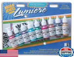 Jacquard Lumiere Exciter Pack 9 Jewel Colors Fabric Paint Kit. Fixed Price $41.22.